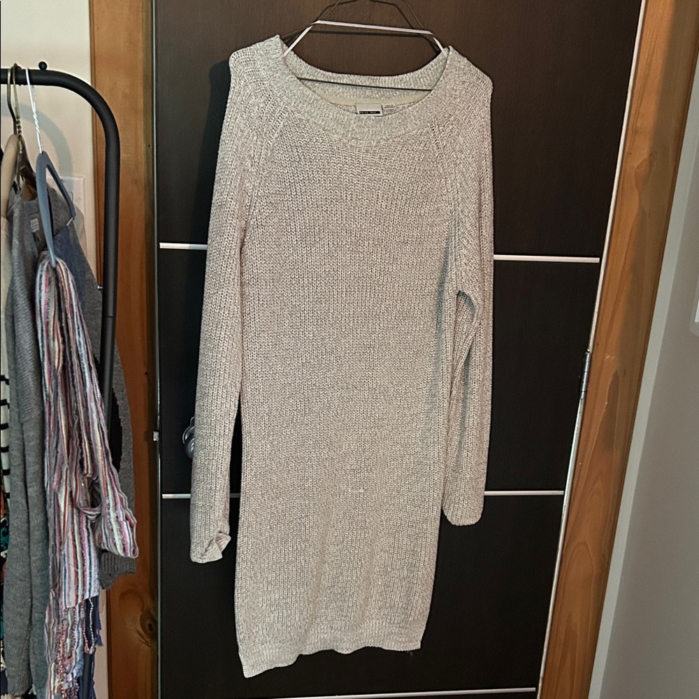 Noisy may Light Gray Knit Sweater Dress